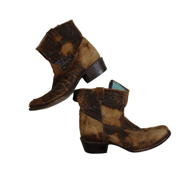 Corral Vintage-Distressed Cowboy Ankle Boots 7m - Picture 2 of 5
